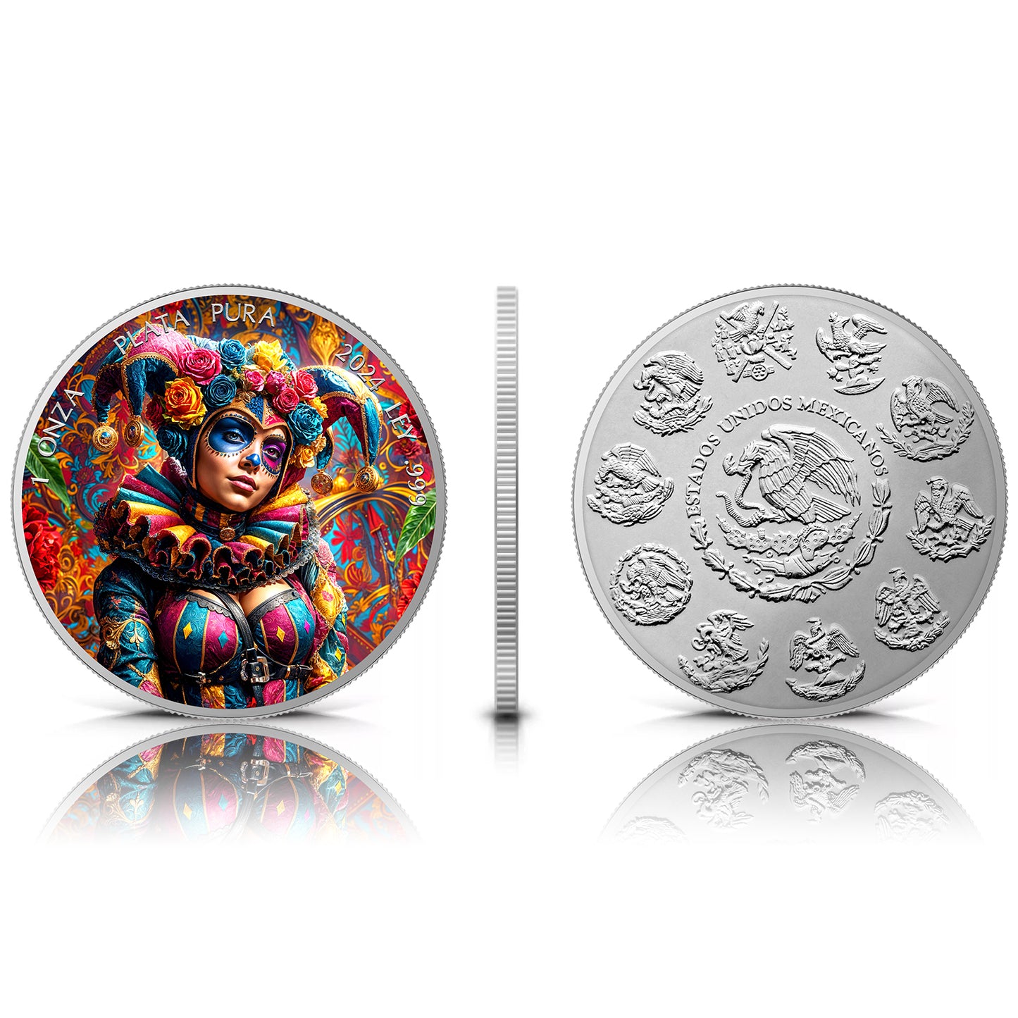 Mexico Libertad 2024 - Dia de los Muertos - #Harlequin - 1 oz Silbermünze***