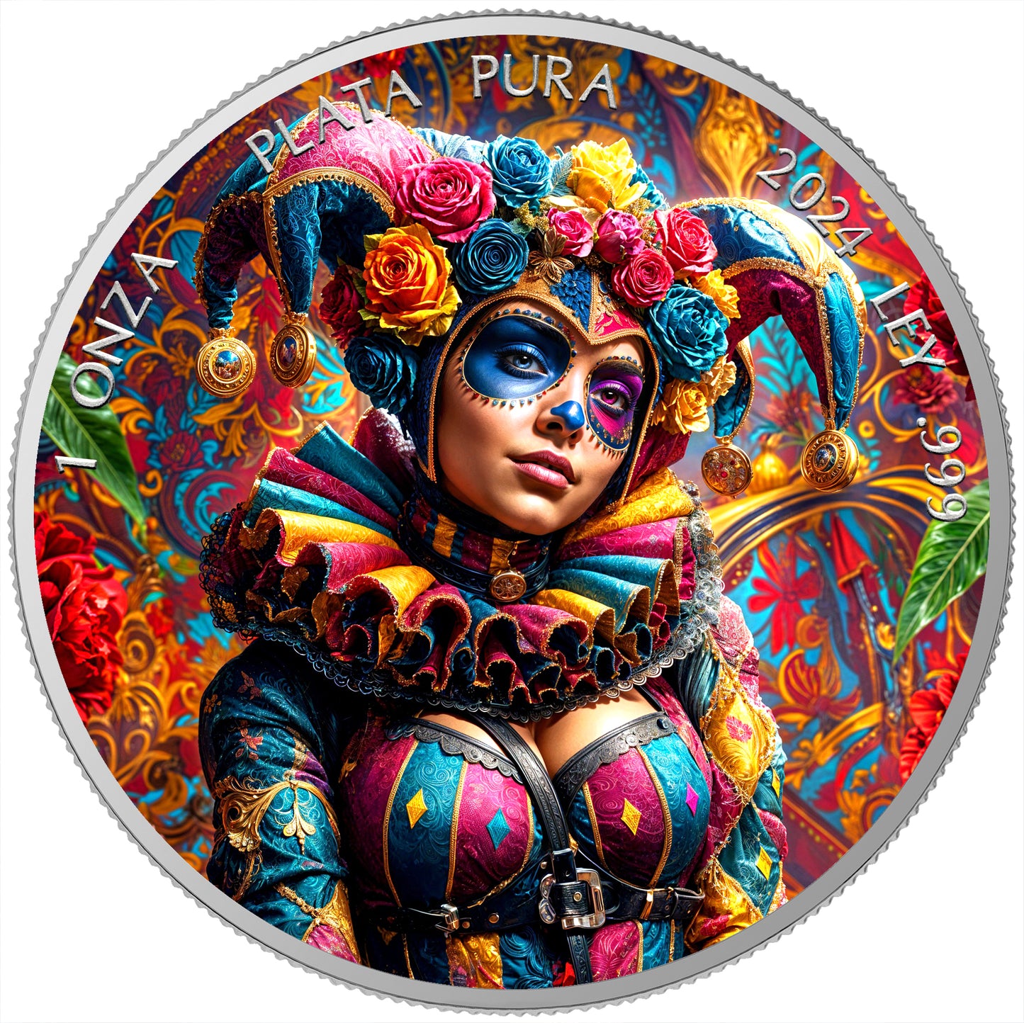 Mexico Libertad 2024 - Dia de los Muertos - #Harlequin - 1 oz Silbermünze***