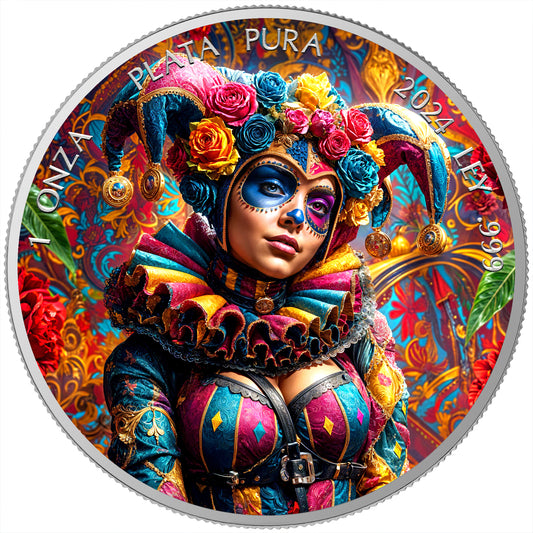 Mexico Libertad 2024 - Dia de los Muertos - #Harlequin - 1 oz Silbermünze***
