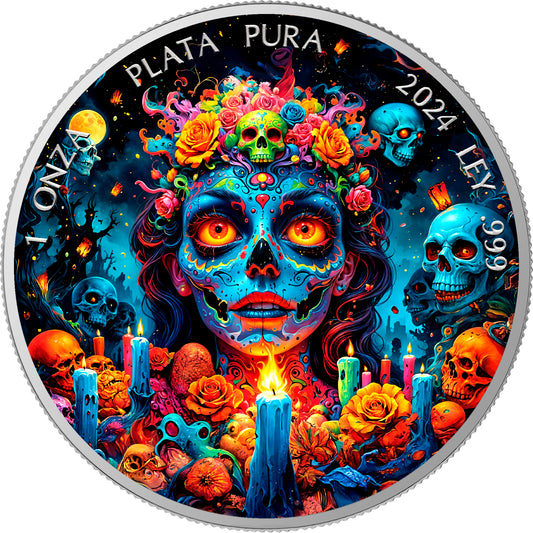 Mexico Libertad 2024 - Dia de los Muertos - Nightmare - 1 oz Silbermünze***