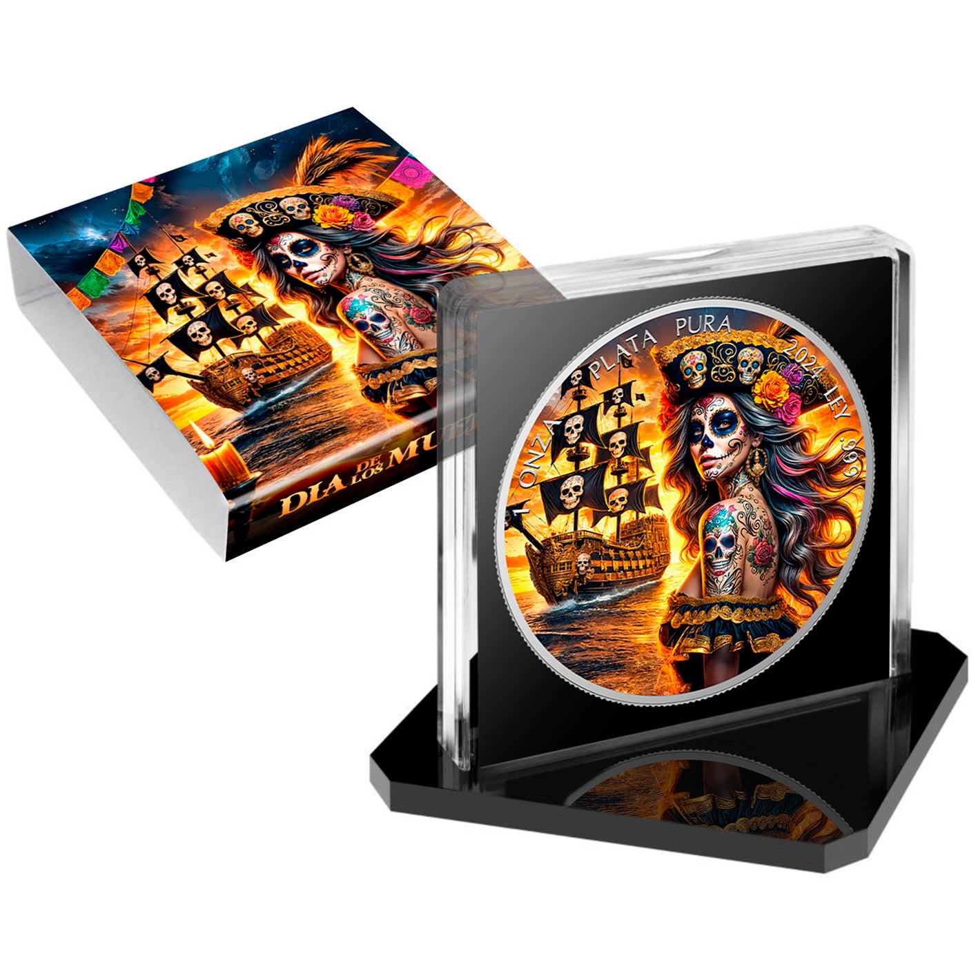 Mexico Libertad 2024 - Dia de los Muertos - Pirate - 1 oz Silbermünze***