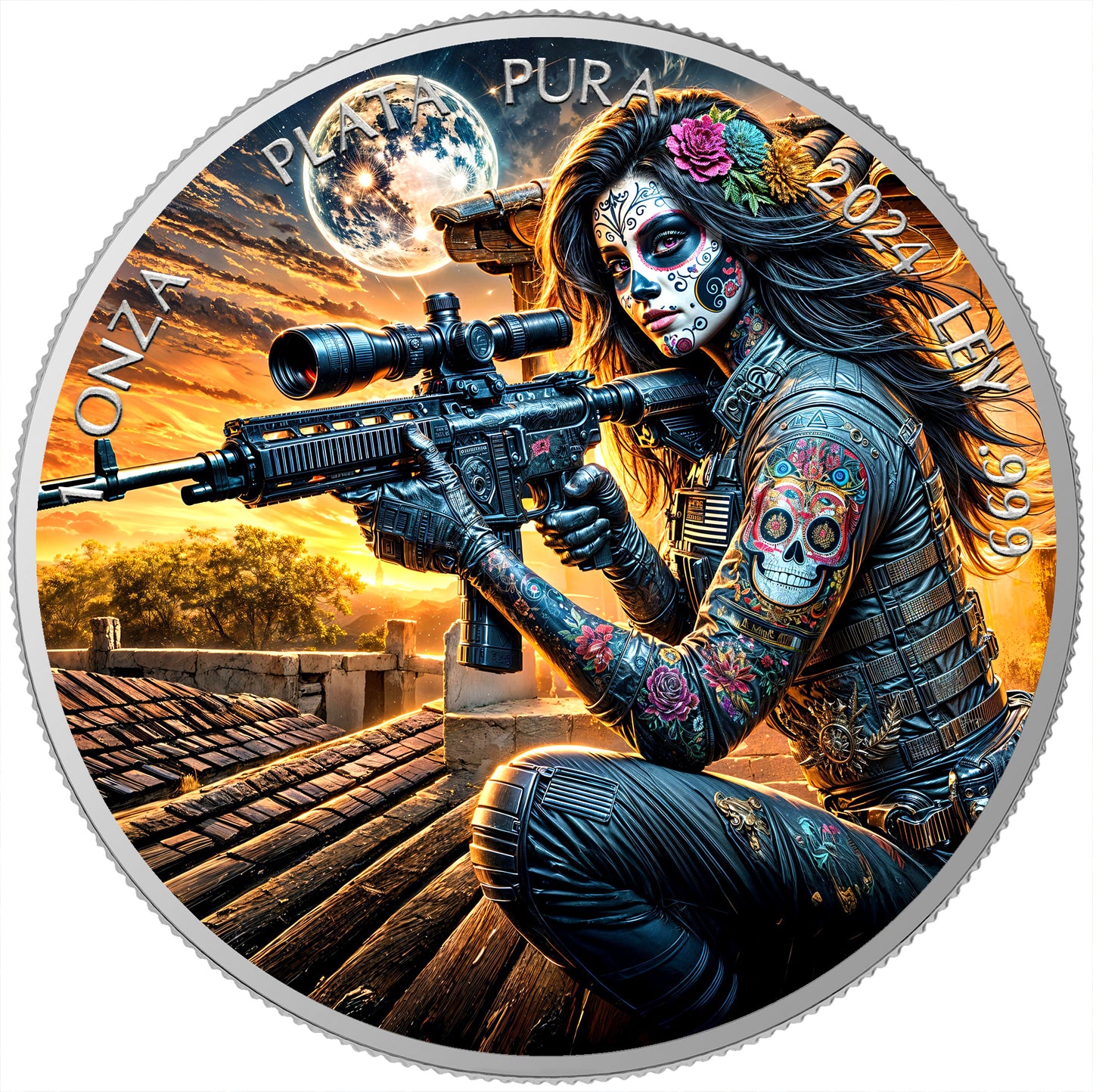 Mexico Libertad 2024 - Dia de los Muertos - #Sniper - 1 oz Silbermünze***