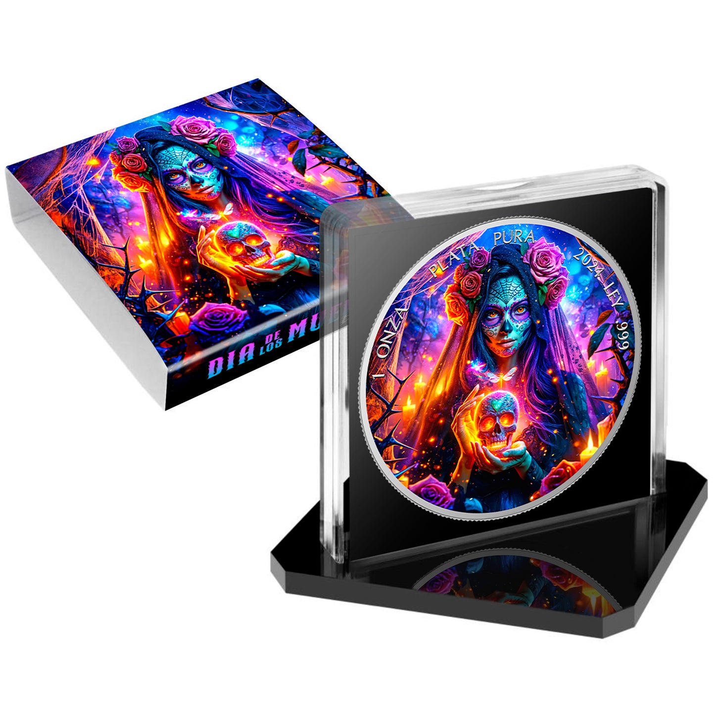 Mexico Libertad 2024 - Dia de los Muertos - Thorns - 1 oz Silbermünze***