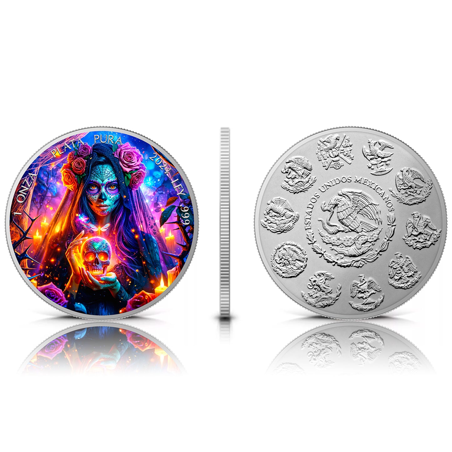 Mexico Libertad 2024 - Dia de los Muertos - Thorns - 1 oz Silbermünze***