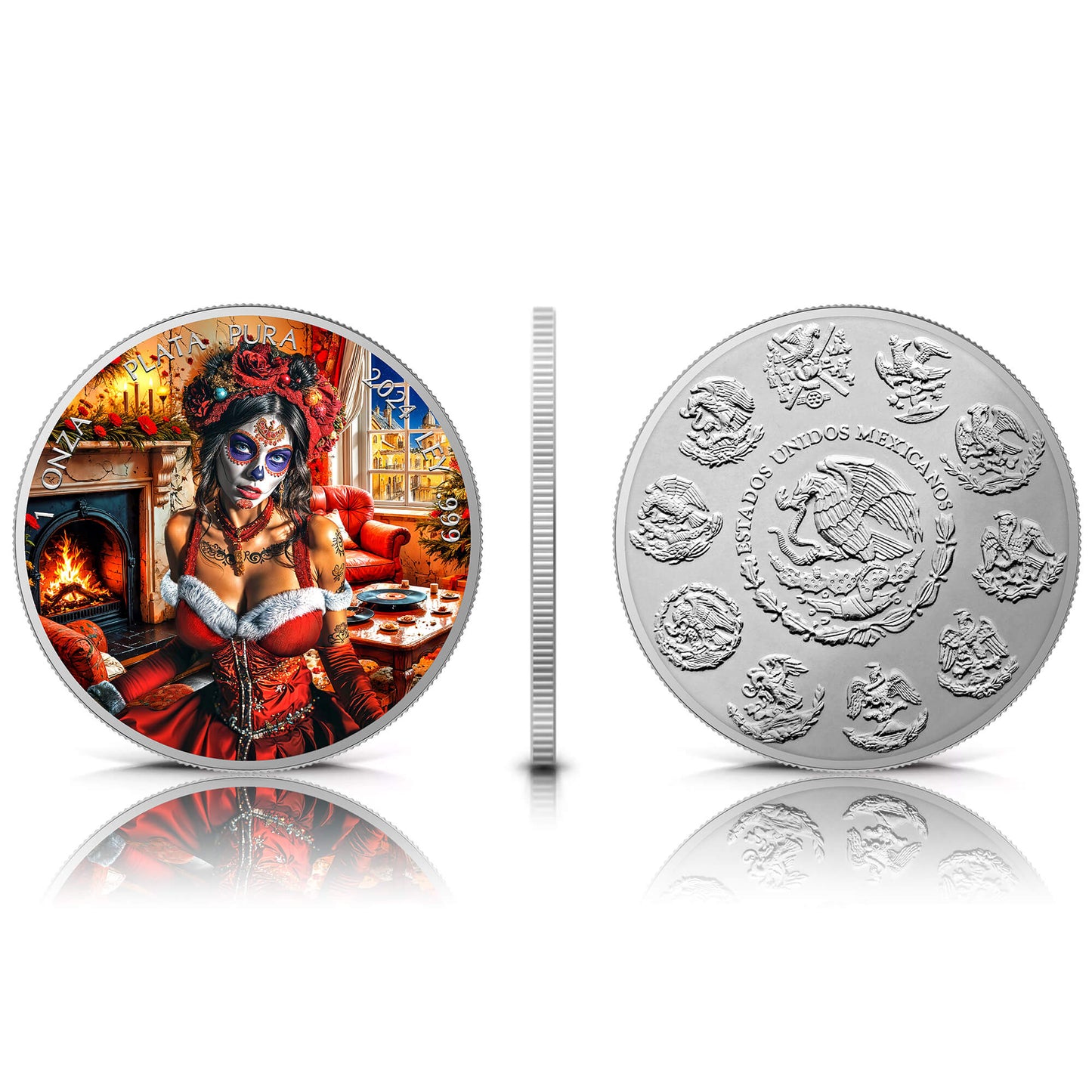 Mexico Libertad 2024 - Dia de los Muertos - Welcome Santa - 1 oz Silbermünze