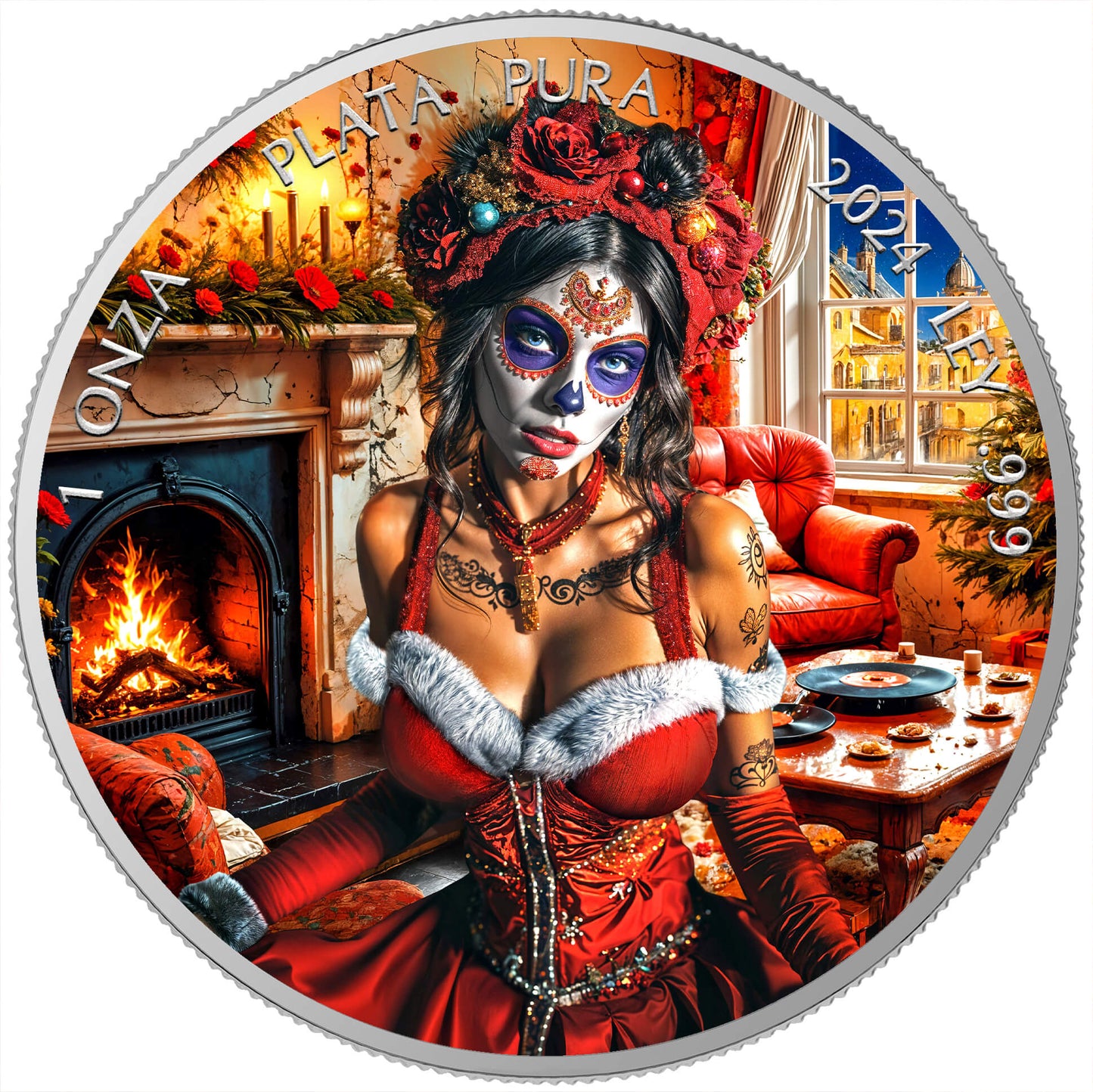 Mexico Libertad 2024 - Dia de los Muertos - Welcome Santa - 1 oz Silbermünze