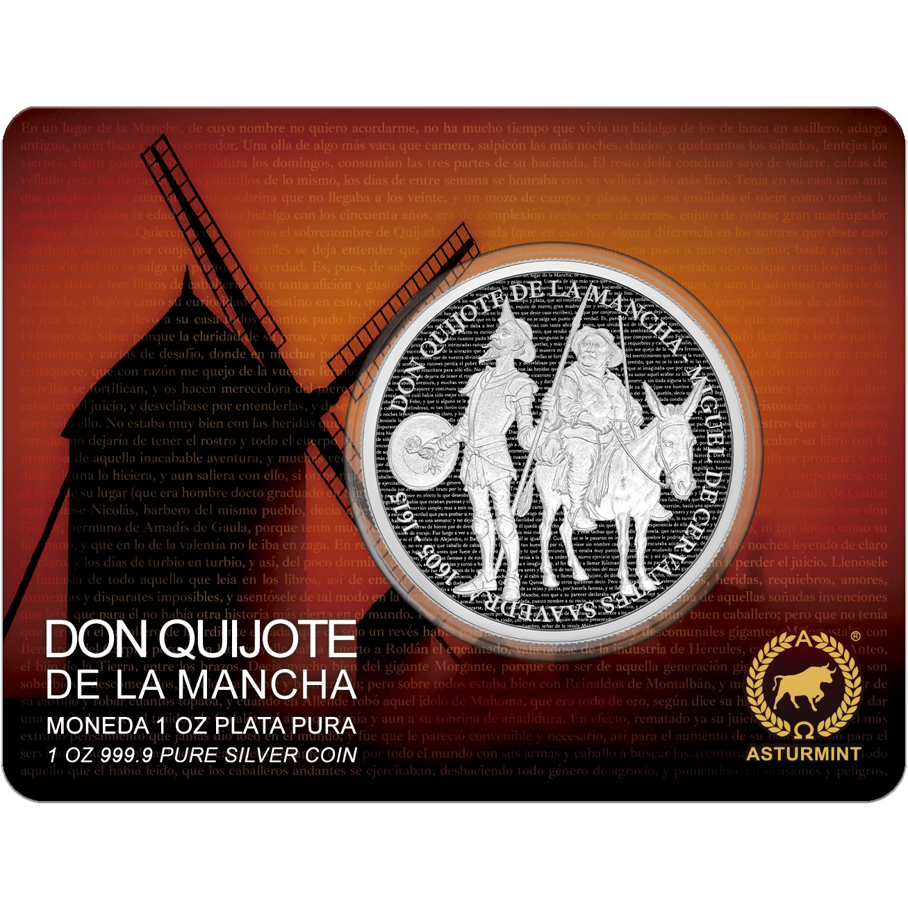 Don Quijote de la Mancha 2026 - 1 oz Silbermünze Proof im Blister