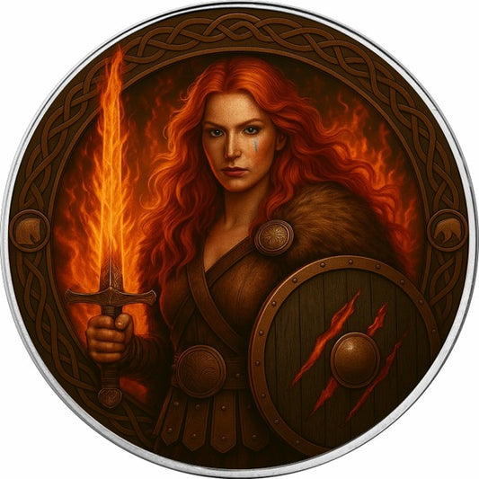 American Silver Eagle - The Vikings - Freya Flameheart - 2025 - Color Farbe 1 oz Silbermünze