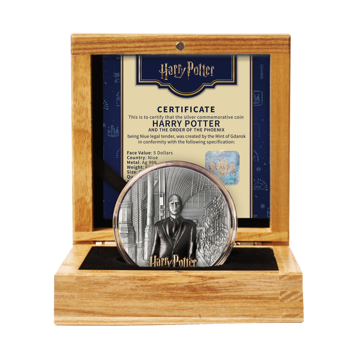 Harry Potter™ and the Order of the Phoenix - 2 oz Silbermünze 2026 - Antik Finish High Relief  UV Coloriert