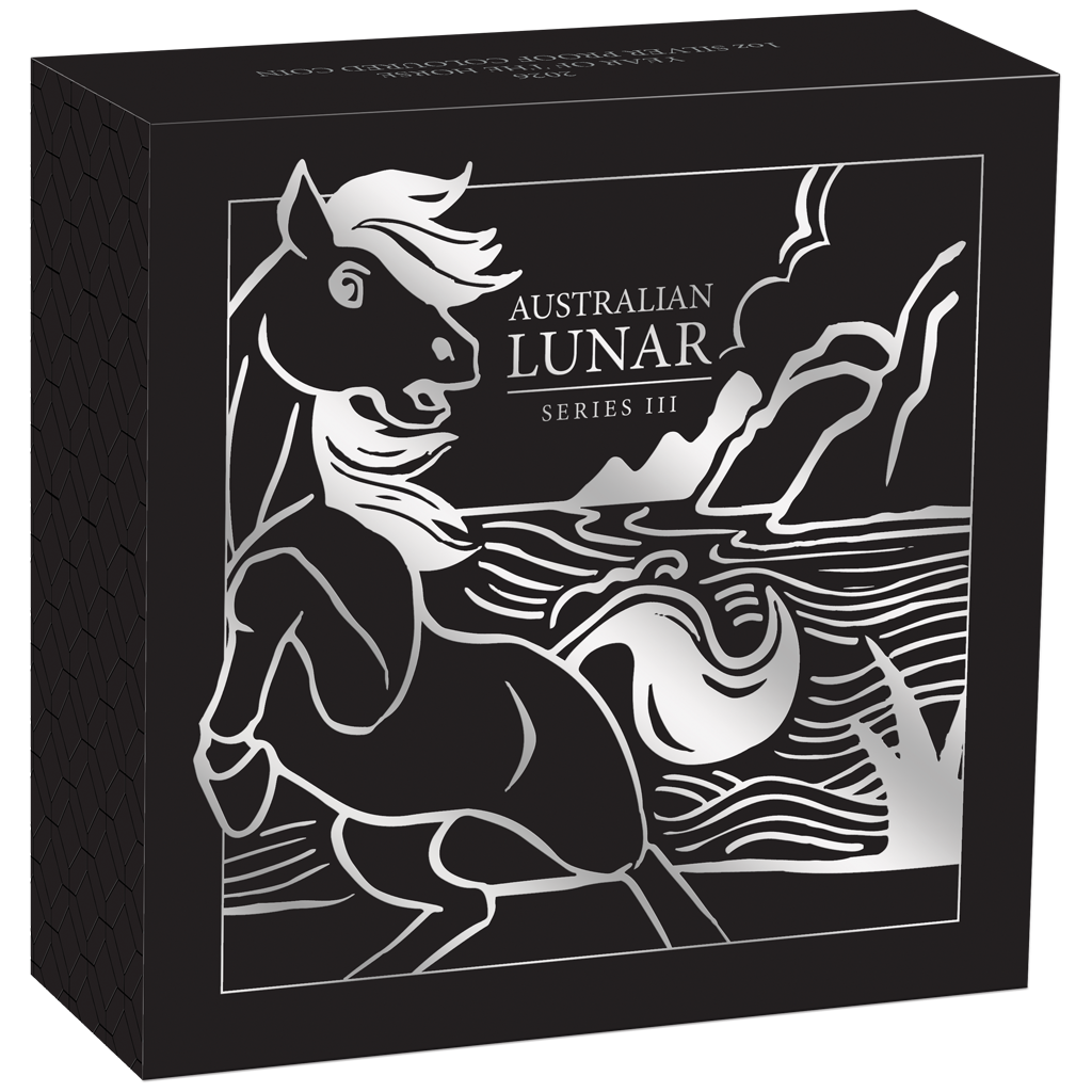 Lunar III Jahr des Pferdes 2026 1 oz Silbermünze Farbe Color PM PP in Box***