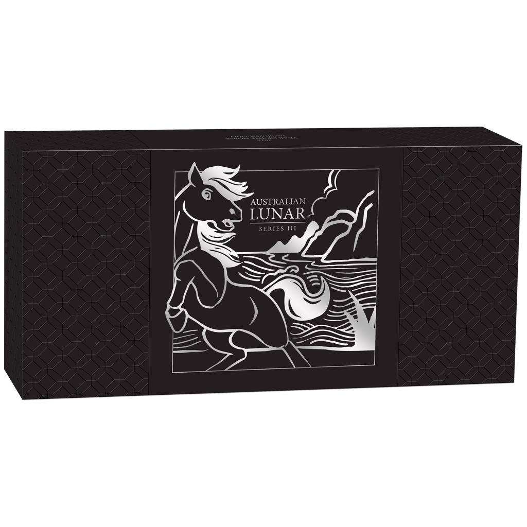Lunar III Jahr des Pferdes 2026 3 x 1 oz Silbermünzen Set PP - Farbe - vergoldet PM in Box***