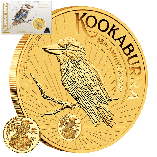 Australien Kookaburra 2025 - 35. Jubiläum - Sydney ANDA Spezial - 1 oz Silbermünze - Vergoldet***