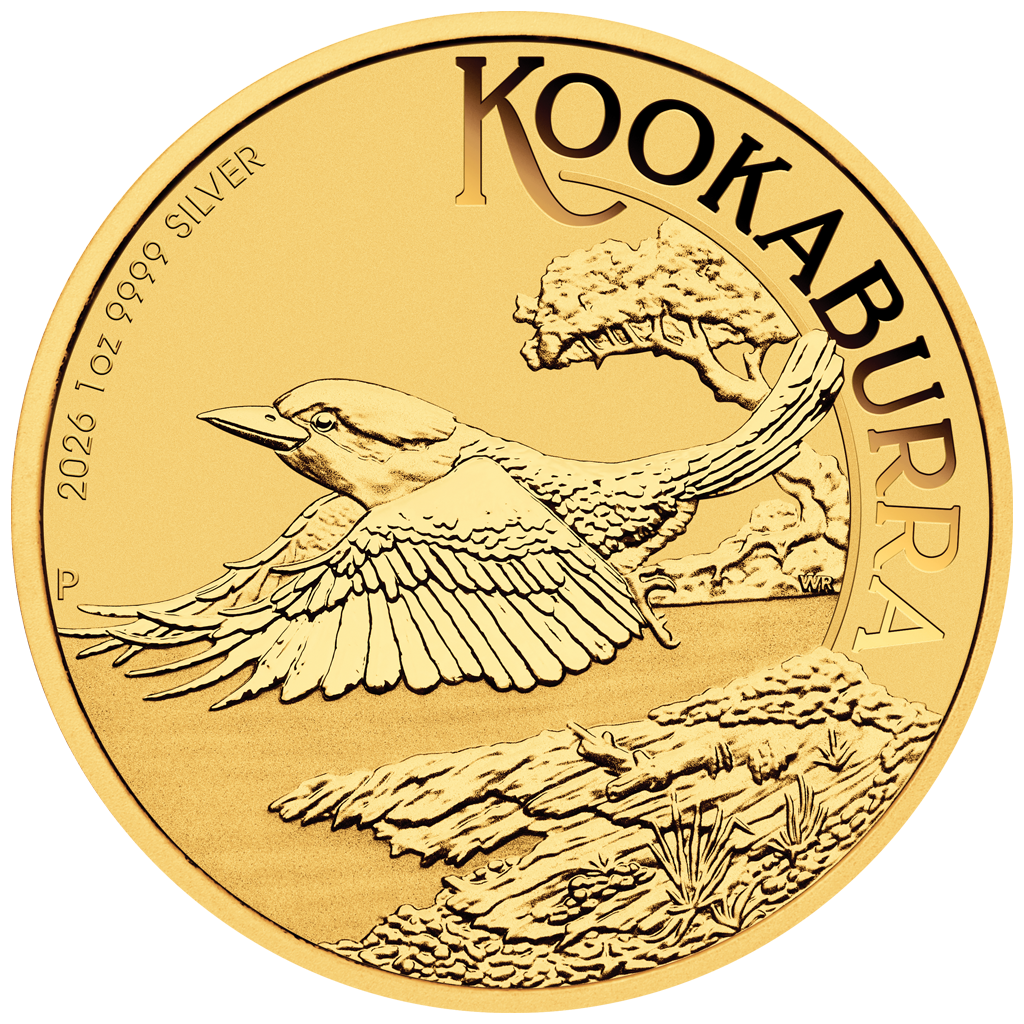 Kookaburra 2026 - Perth Stamp and Coin Show Special - 1 oz Silbermünze vergoldet