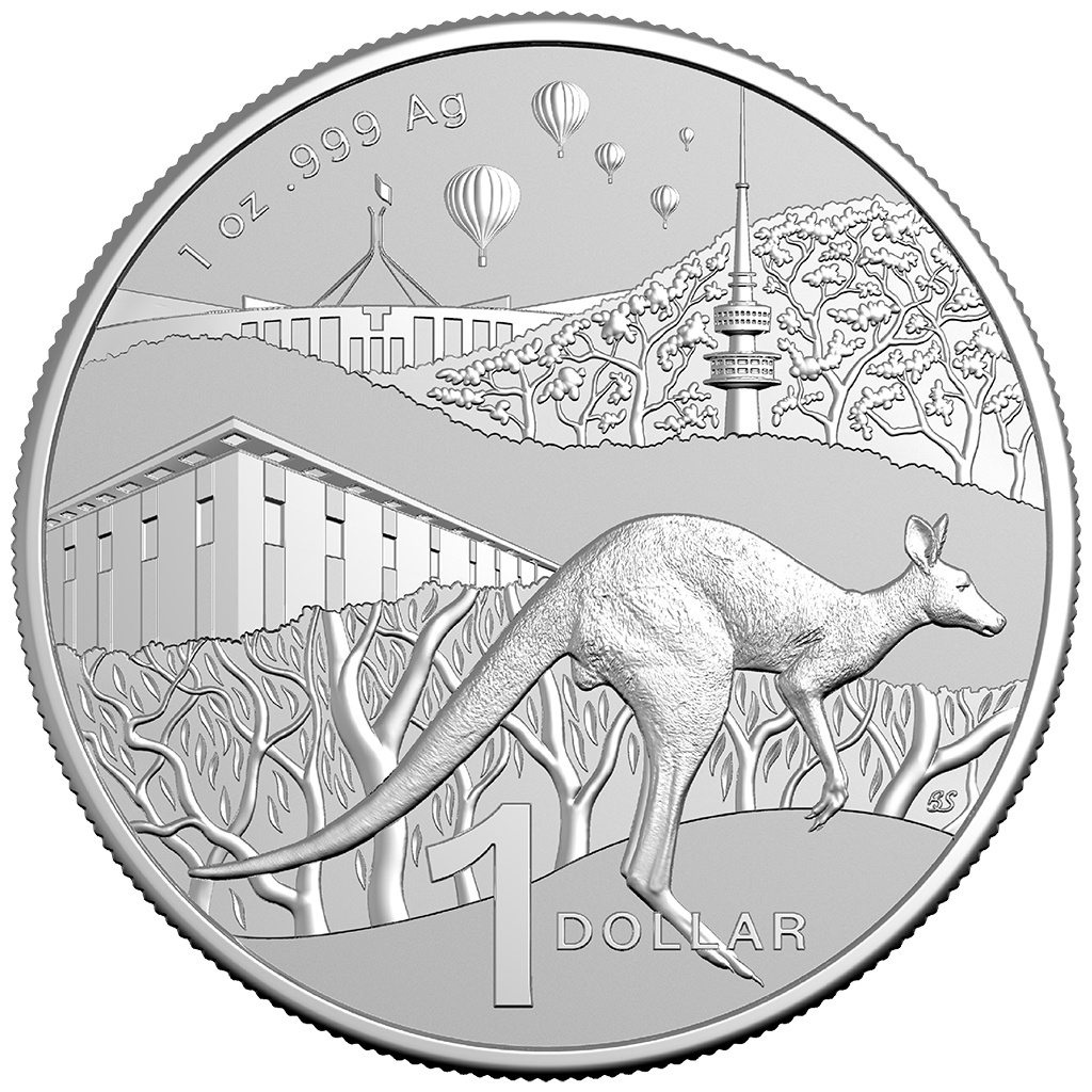 Kangaroo Känguru RAM 2025 Bush Capital 1 oz Silbermünze in Slab