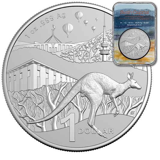 Kangaroo Känguru RAM 2025 Bush Capital 1 oz Silbermünze in Slab