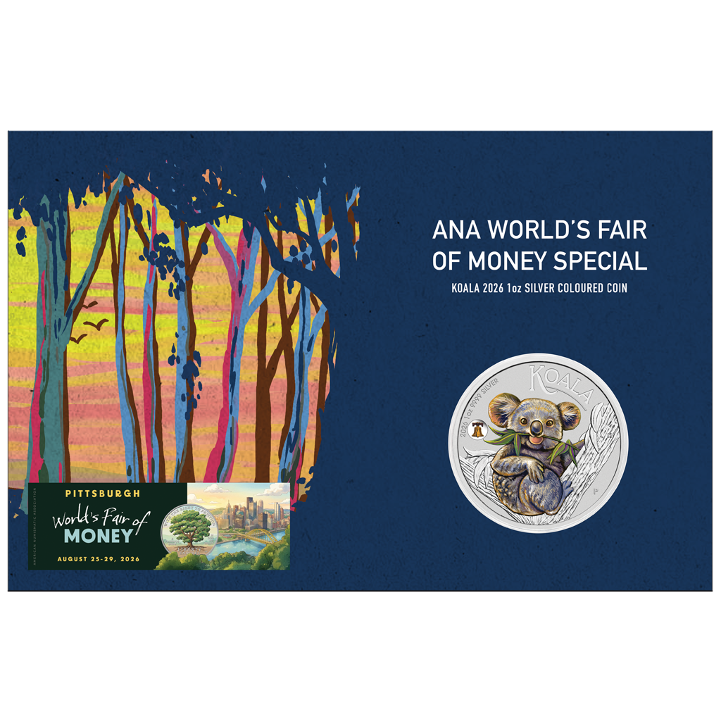 Australien Koala 2026  - ANA Coin Show Special Pittsburgh - 1 oz Silbermünze Farbe