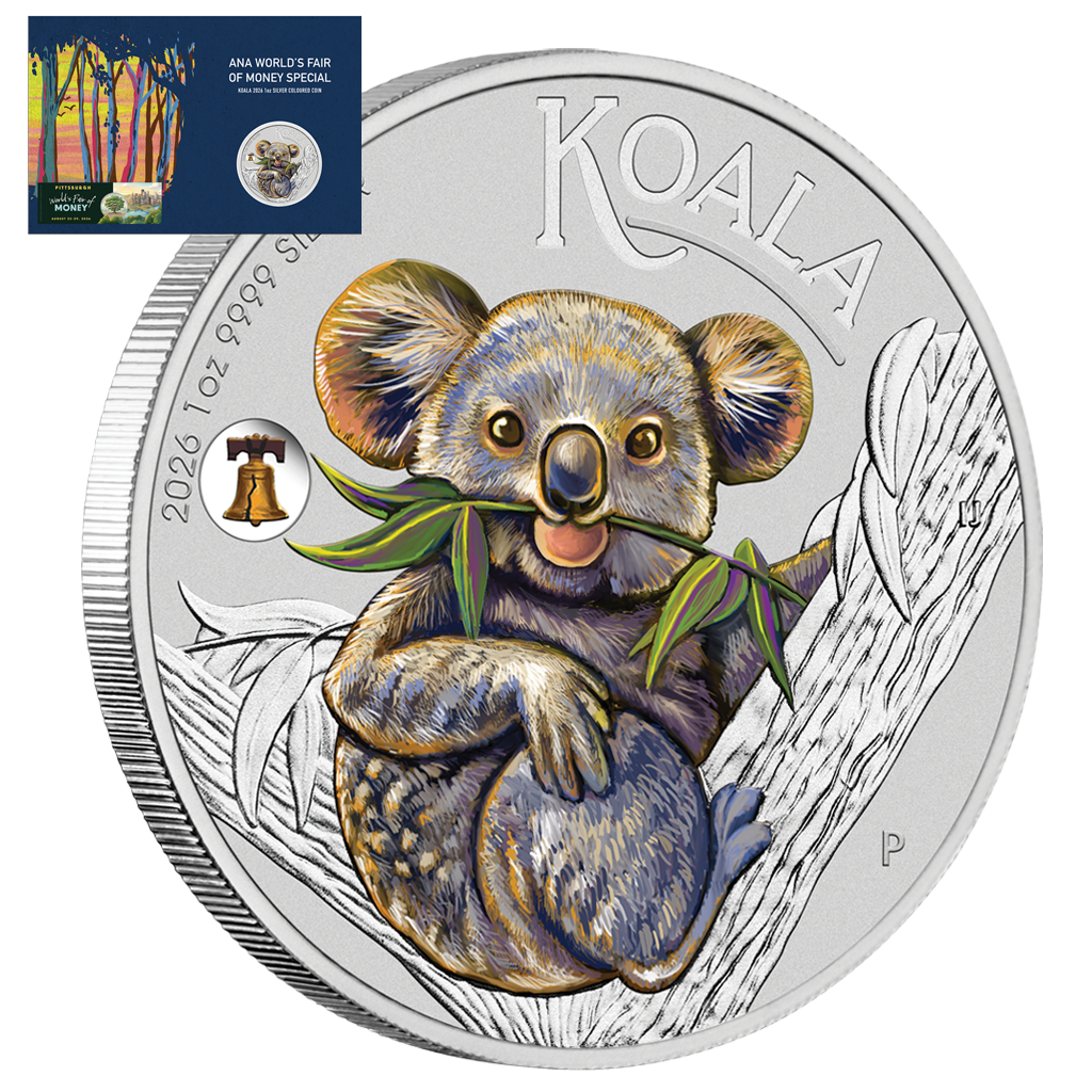 Australien Koala 2026  - ANA Coin Show Special Pittsburgh - 1 oz Silbermünze Farbe