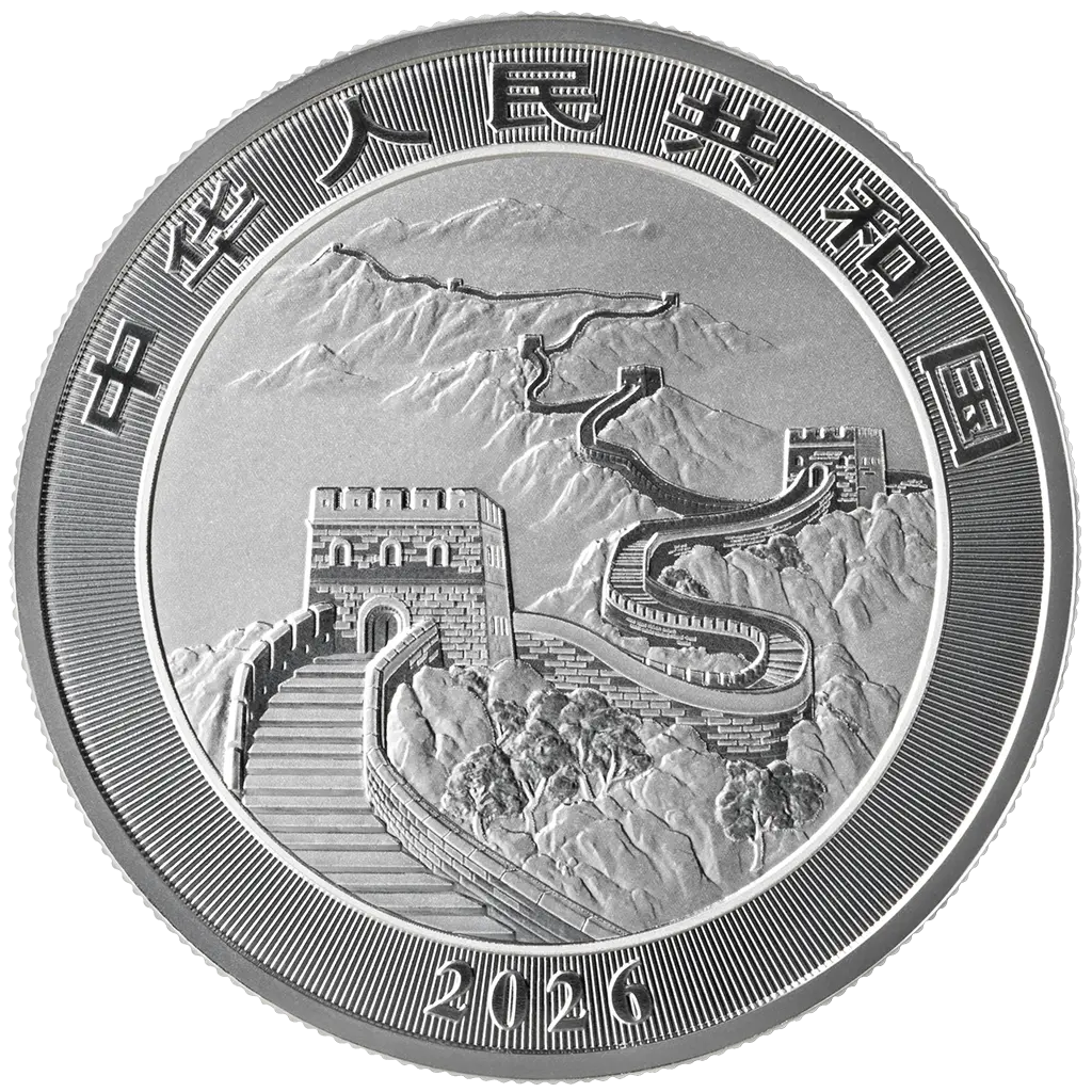 China Chinese Dragon 2026 - 1 oz Silbermünze BU Farbe Color