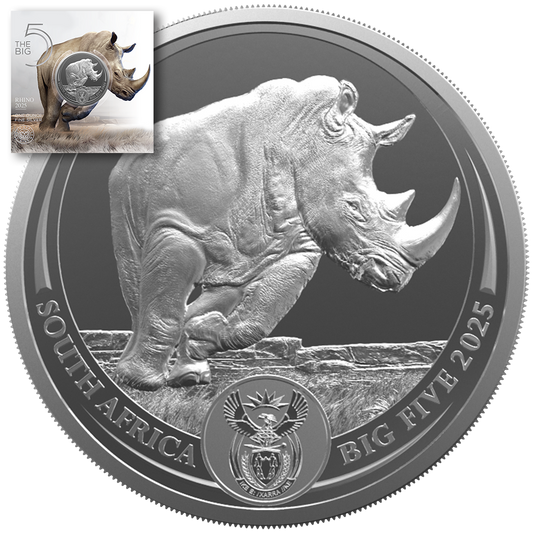 Big Five III #3 Nashorn 2025 - 1 oz Silbermünze in Blisterkarte***