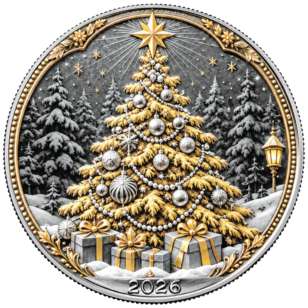 American Silver Eagle 2026 - Weihnachten - Merry Christmas - 1 oz Silbermünze - Farbe - Color