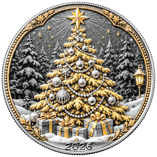 American Silver Eagle 2026 - Weihnachten - Merry Christmas - 1 oz Silbermünze - Farbe - Color