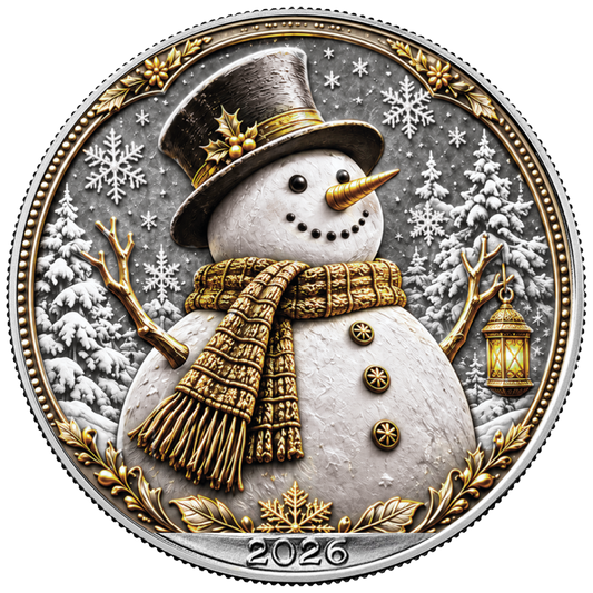 American Silver Eagle 2026 - Weihnachten - The Joy of Winter - 1 oz Silbermünze - Farbe - Color