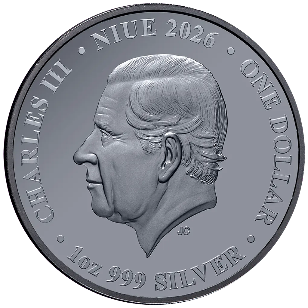 Niue - Monkey King - Affenkönig - 2026 - 1 oz Silbermünze - Black Proof - Teilvergoldet
