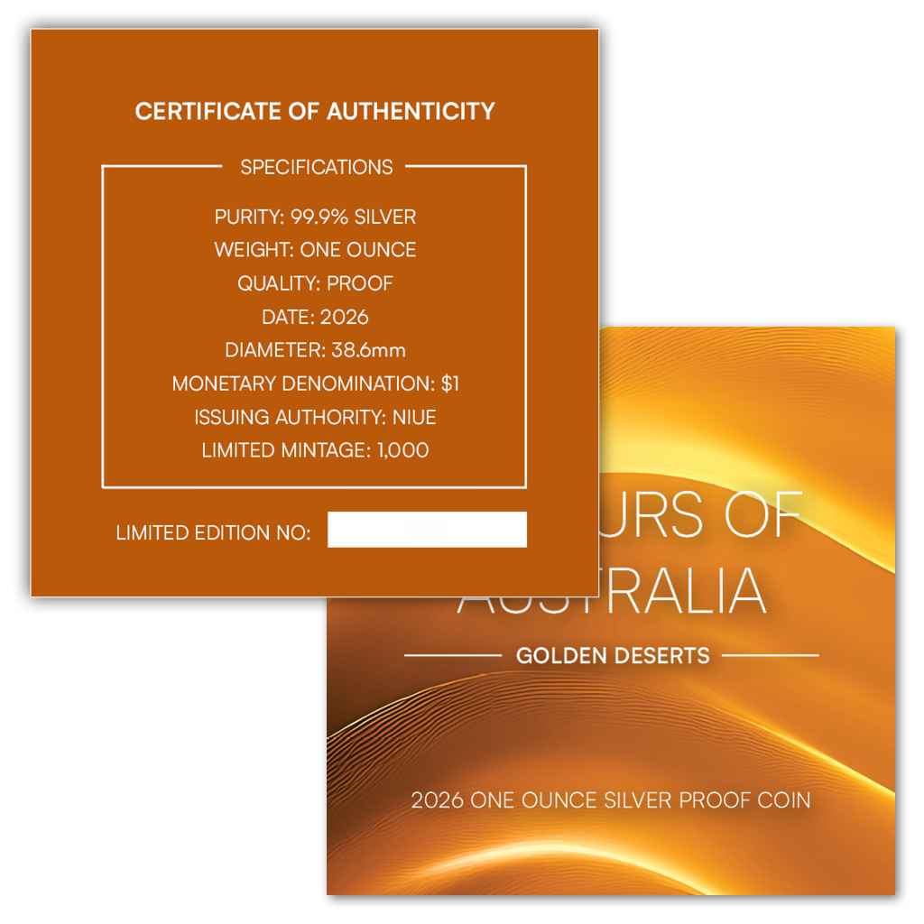 Colours of Australia - Golden Deserts 2026 - 1 oz Silbermünze Farbe