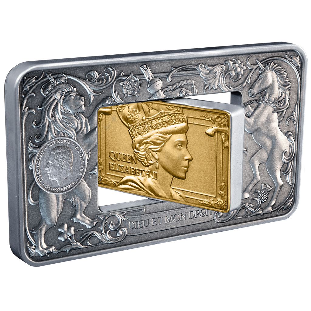 Elizabeth II and Charles III - Royal Portraits 2026 - 2 oz Silbermünze