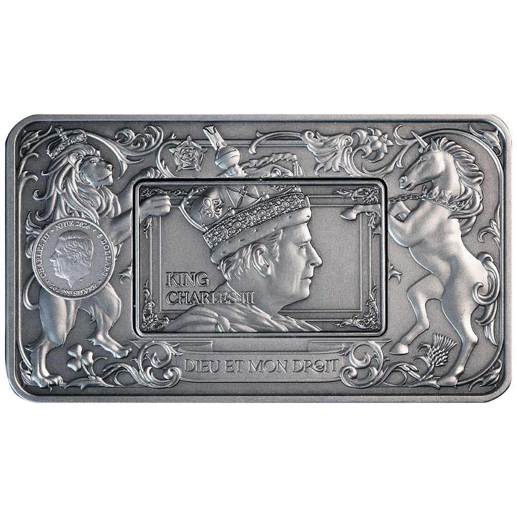 Elizabeth II and Charles III - Royal Portraits 2026 - 2 oz Silbermünze
