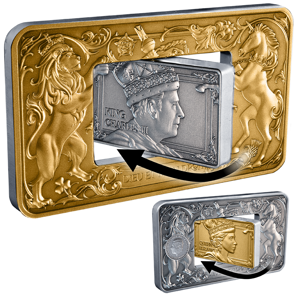 Elizabeth II and Charles III - Royal Portraits 2026 - 2 oz Silbermünze