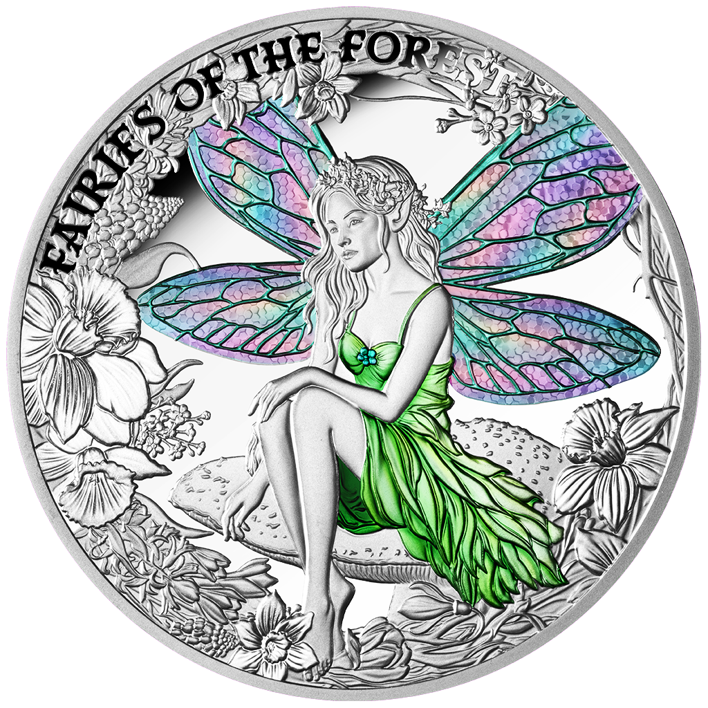 Enchanted - Fairies of the Forest 2026 - 1 oz Silbermünze - Polierte Platte - Farbe