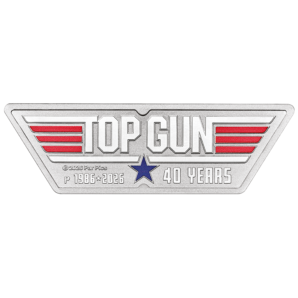 Top Gun Logo - 40. Jubiläum 2026 Farbe 1 oz Silbermünze