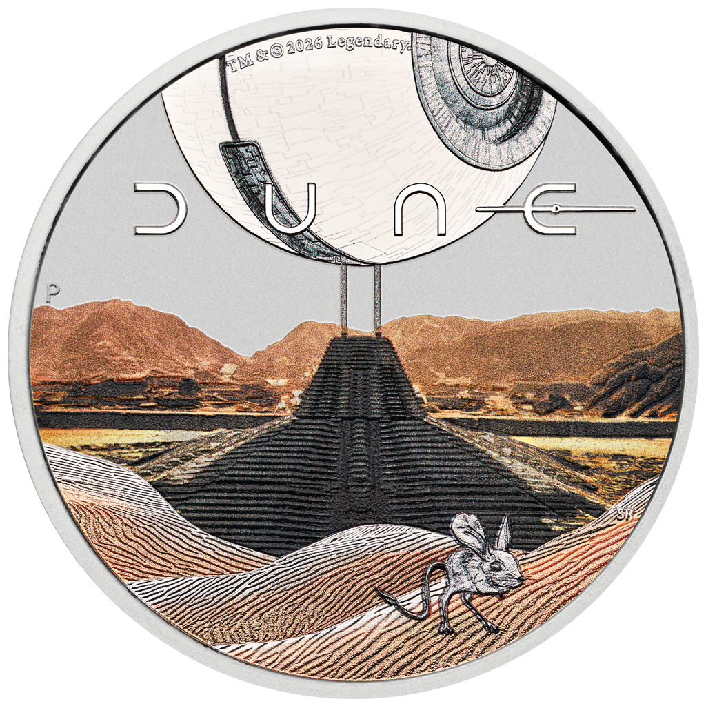 Dune™ 2026 Perth Mint 1 oz Silbermünze Farbe in Box