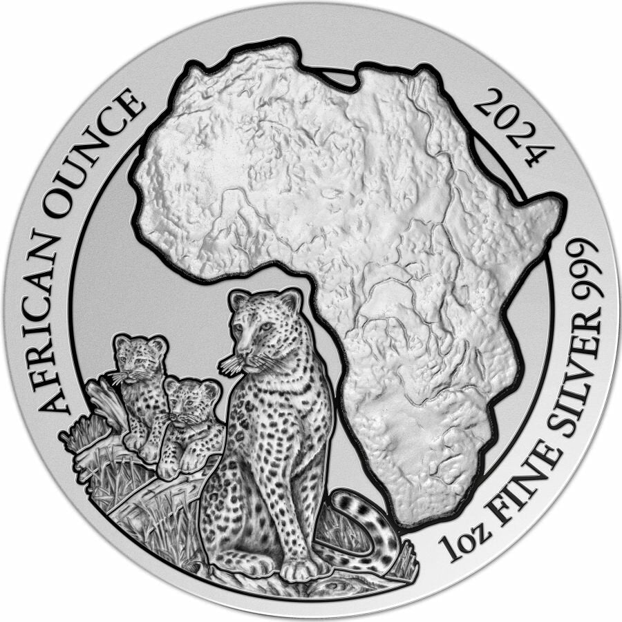 Ruanda African Ounce Leopard 2024, Silbermünze* BU