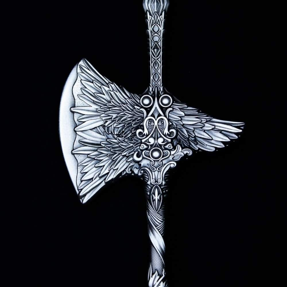 Halberd of St. Raphael, 2.5oz Silberbarren 3D, Shaped, Antik Finish*