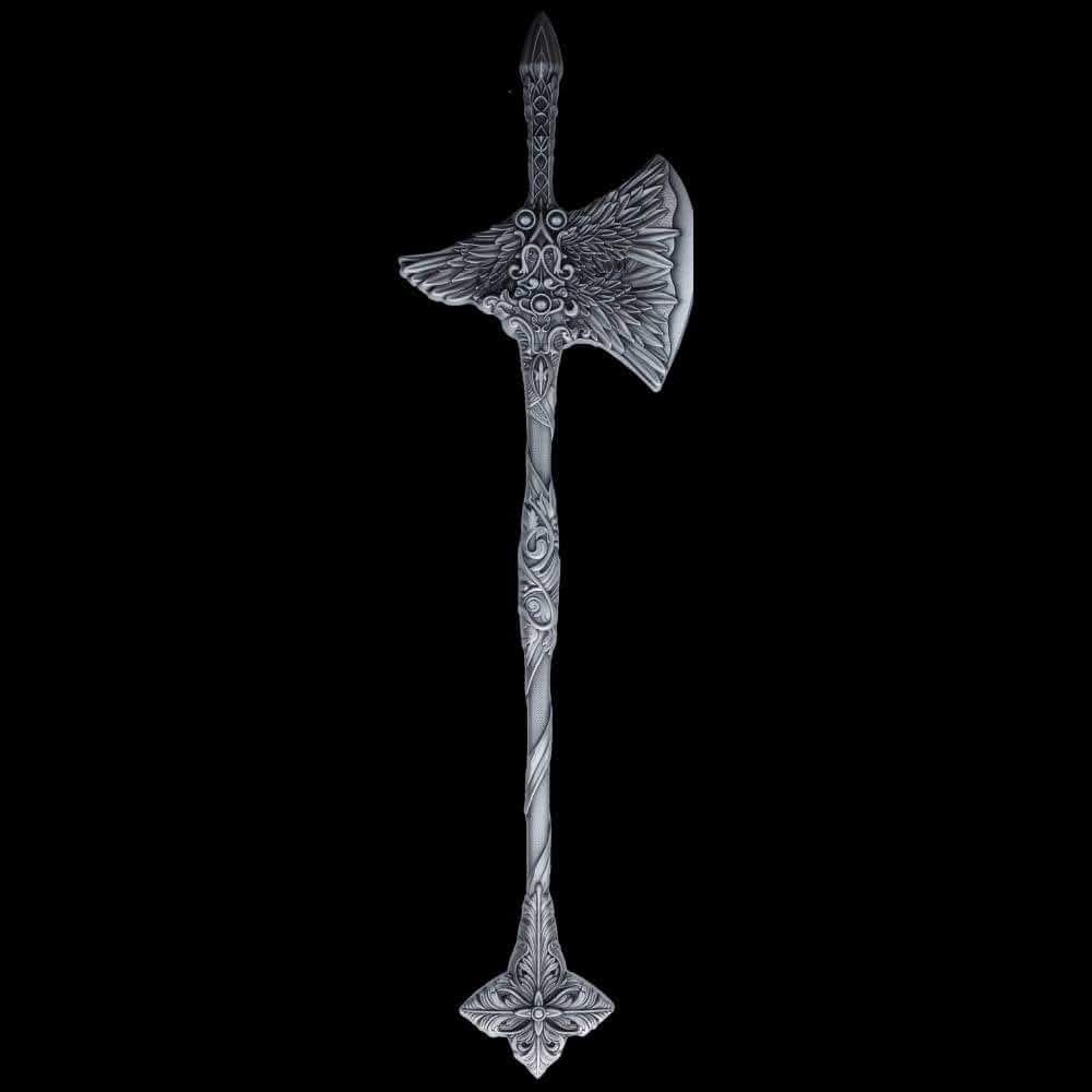 Halberd of St. Raphael, 2.5oz Silberbarren 3D, Shaped, Antik Finish*