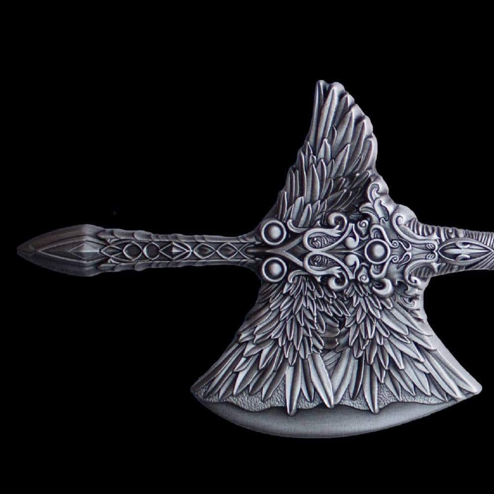 Halberd of St. Raphael, 2.5oz Silberbarren 3D, Shaped, Antik Finish*