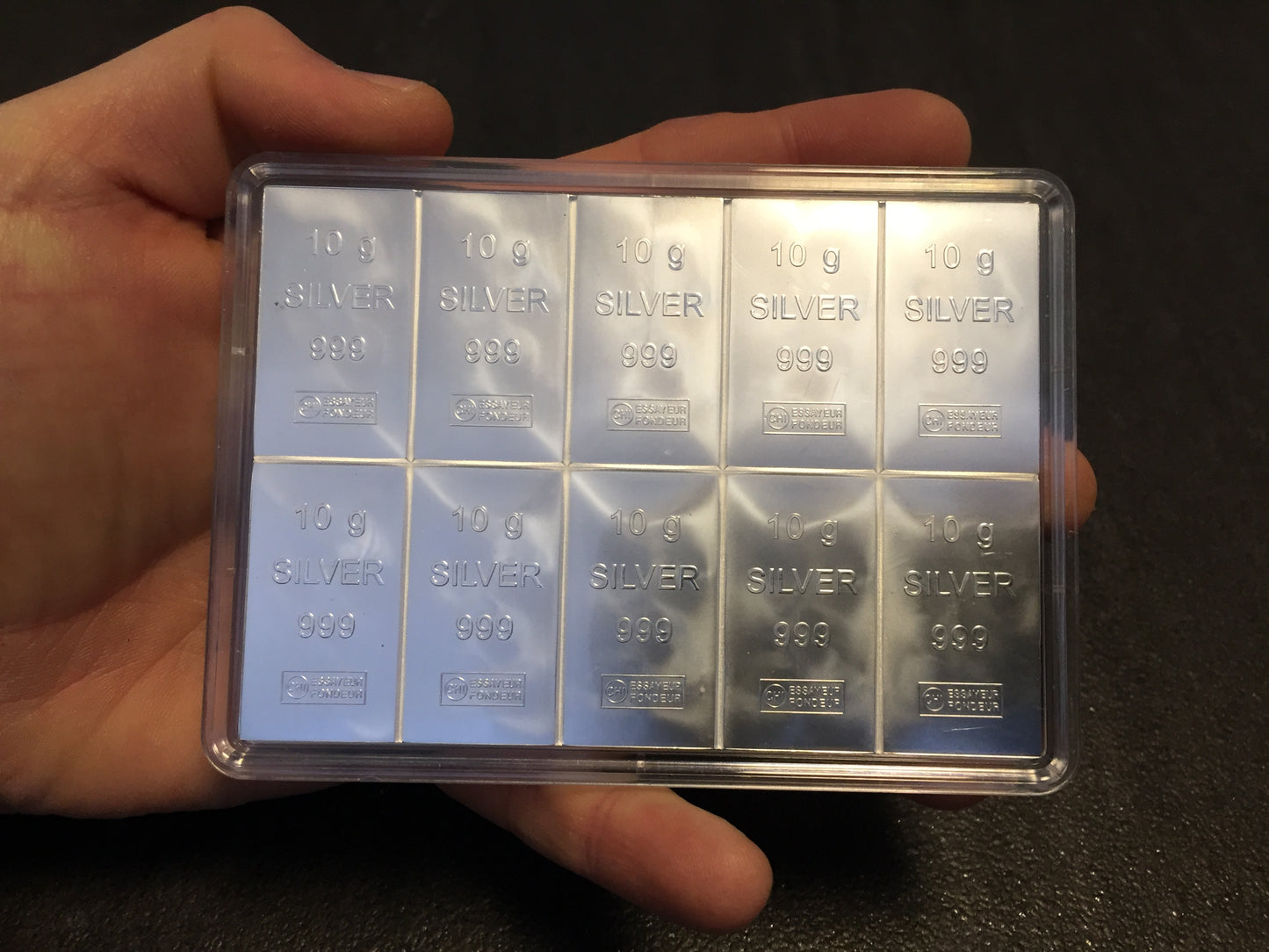 Silbertafel Valcambi "CombiBar" 10 x 10 Gramm Silberbarren Tafelbarren