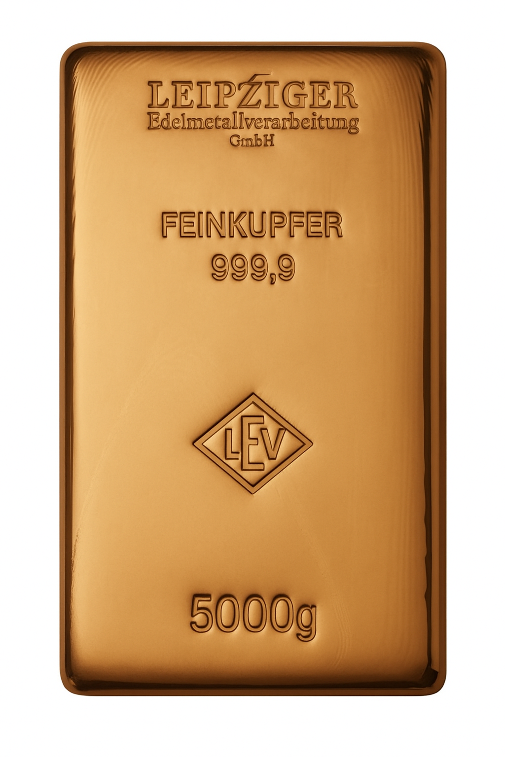 Kupferbarren LEV - 5 kg Kilo - gegossen rechteckig*