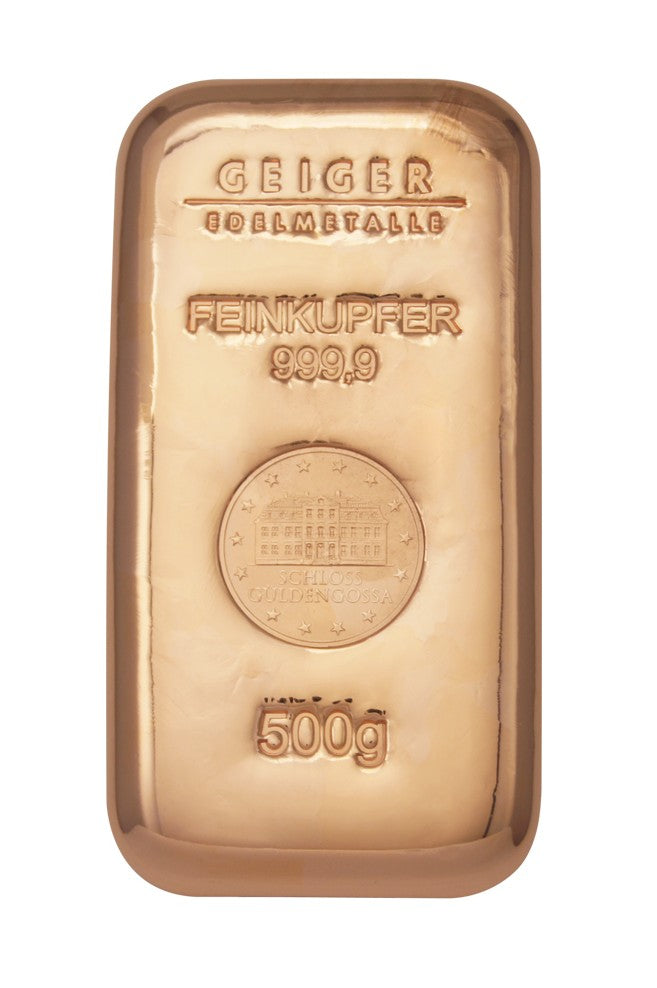 Kupferbarren Geiger original 500 Gramm 500 gr. 500 g 999.9 Feinkupfer Kupfer*