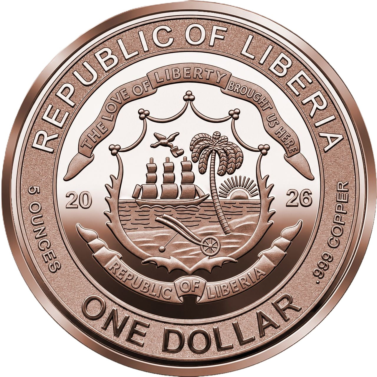liberia - Lady Justice - 2026 - 5 oz Kupfermünze