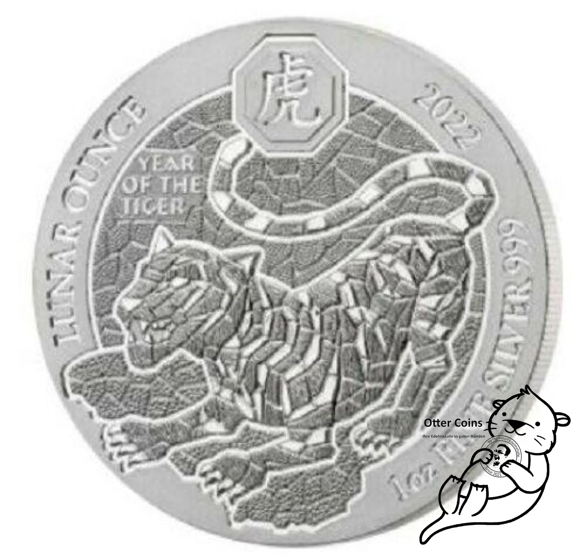 Ruanda Lunar Tiger 1 Oz Silbermünze 2022*