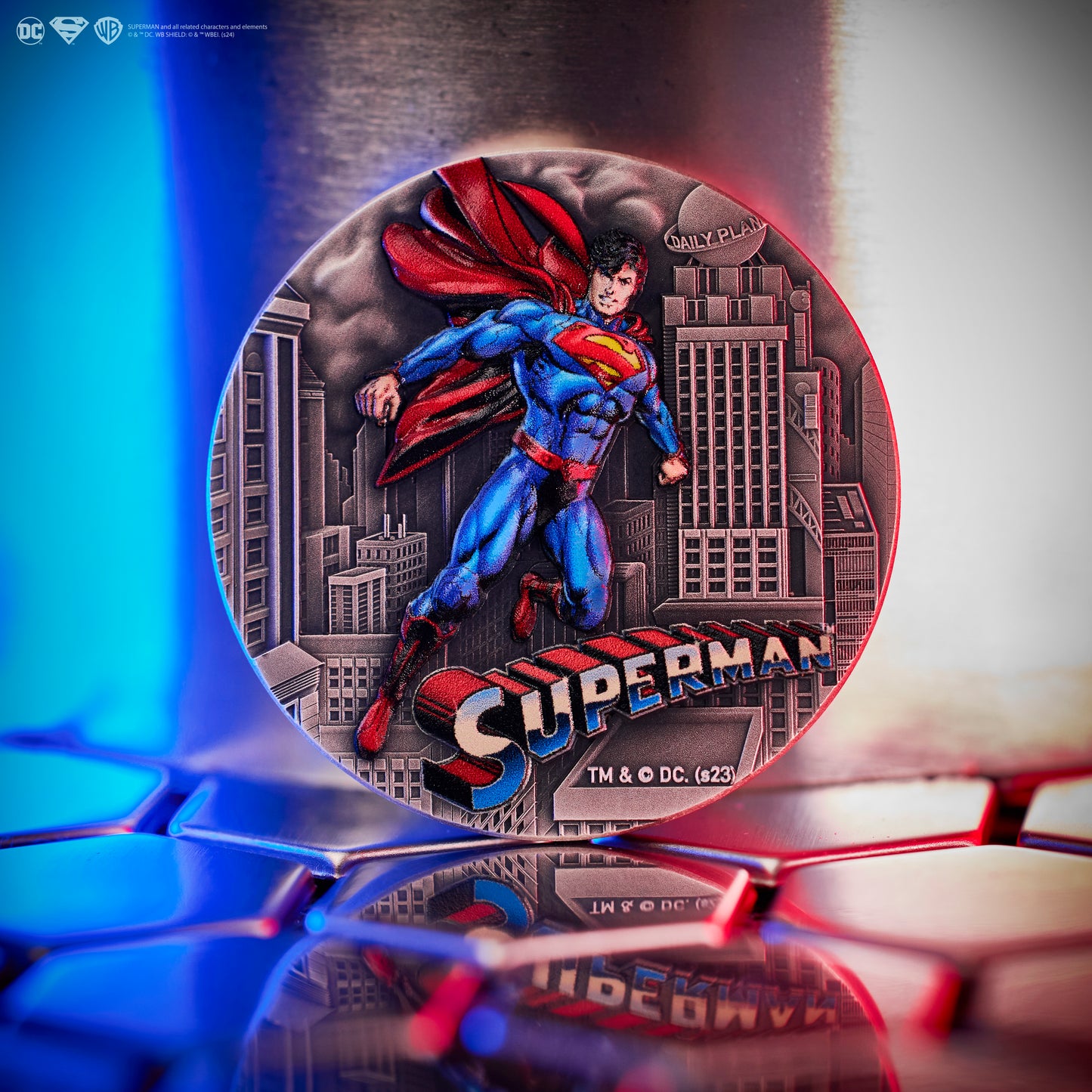 Superman™ - DC Comics™ - 2 oz Silbermünze 2023 - Antik Finish High Relief Coloriert