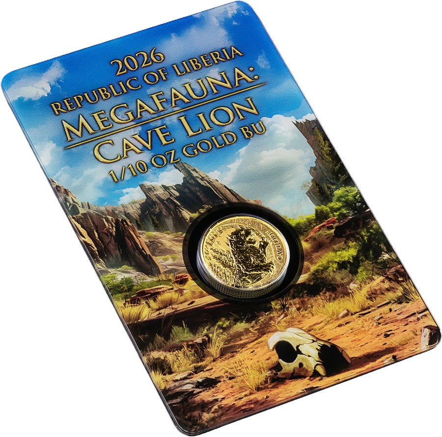Germania Mint - Megafauna - Cave Lion - 2026 - 1/10 oz Goldmünze BU Safepack**