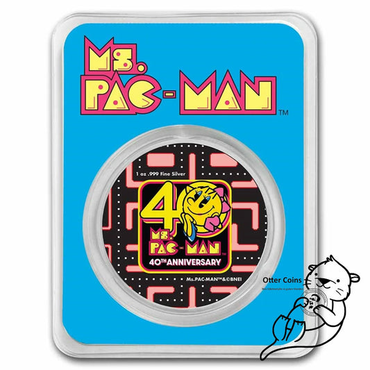 Ms. PAC - MAN™ 40th Anniversary 1 Oz Silbermünze