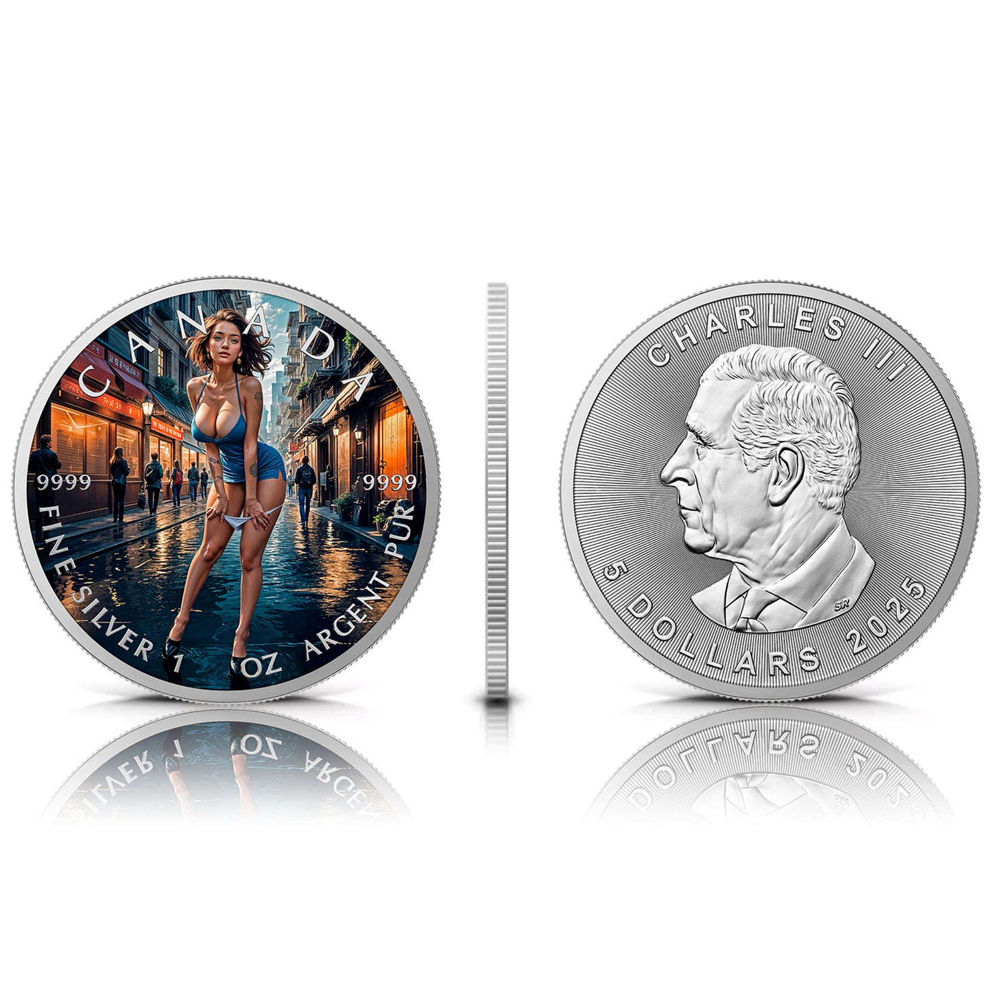 Canada 2025 - Naughty Walk - 1 oz Silbermünze Farbe***