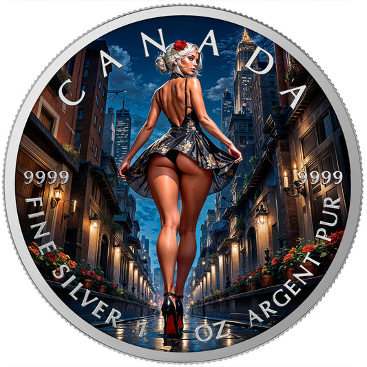 Canada 2025 - Night Stroll - 1 oz Silbermünze Farbe