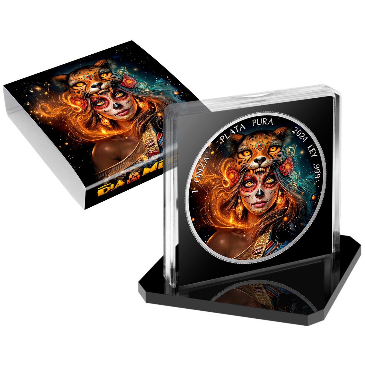 Mexico Libertad 2024 - Dia de los Muertos - #Ocelotl Warrior - 1 oz Silbermünze***