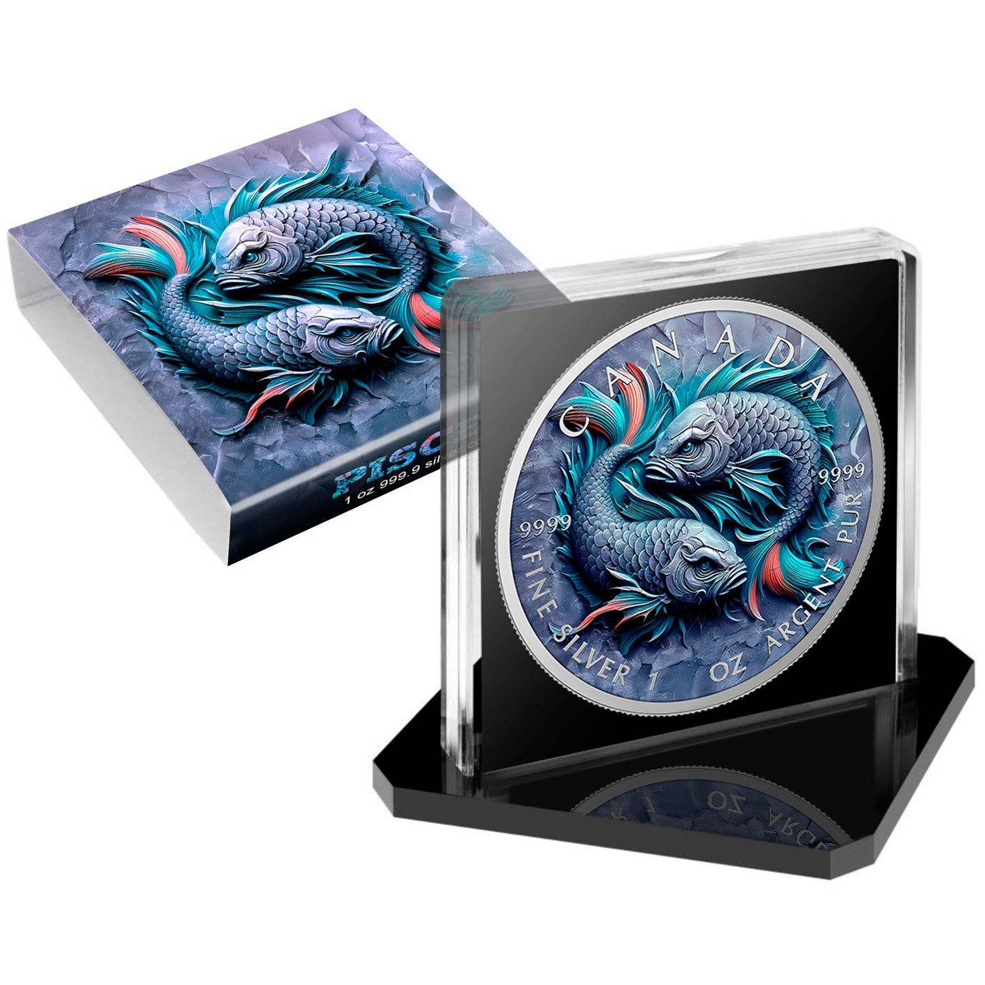Canada 2025 - Stone Zodiac - Pisces - 1 oz Silbermünze Farbe***